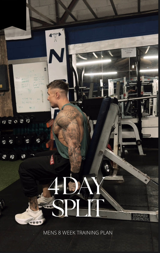 8 WEEK TRAINING PLAN 4 DAY SPLIT MENS